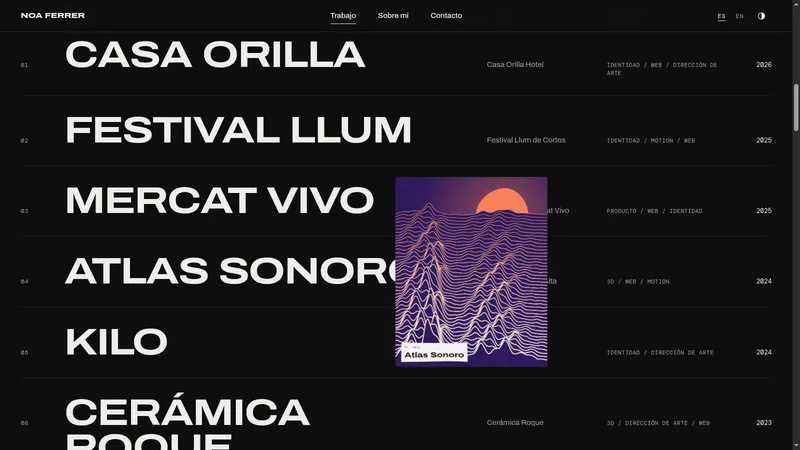 NOA screenshot: Dark mode
