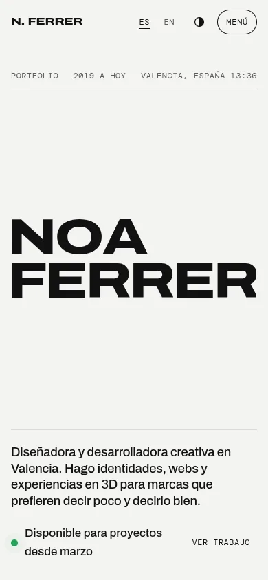 NOA screenshot: Home on mobile
