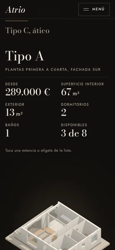PLANO screenshot: New development on mobile