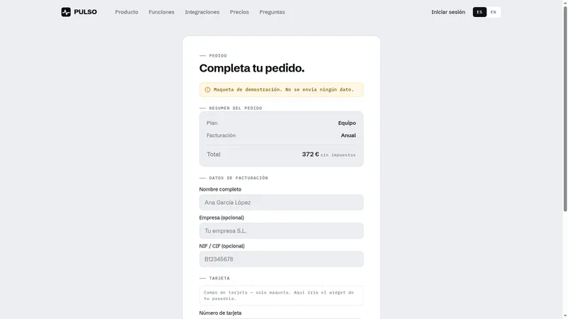 PULSO screenshot: Checkout