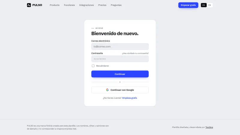PULSO screenshot: Sign in